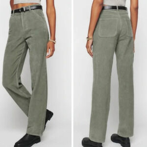 NWT Reformation Wilder Painter High Rise Wide Leg Corduroy Pants
